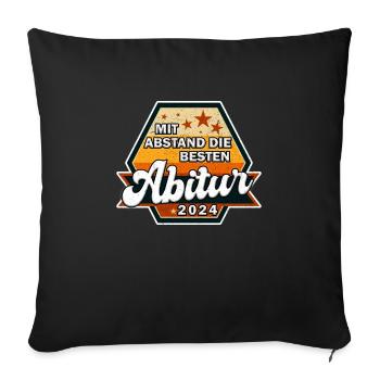 Abitur 2024 Mit Abstand die BESTEN ABI - Sofakissenbezug 45 x 45 cm - Schwarz - Vorne