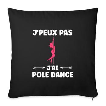 Women's pole dancing pole dancing - Sofa pillowcase 17,3'' x 17,3'' (45 x 45 cm) - black - Front