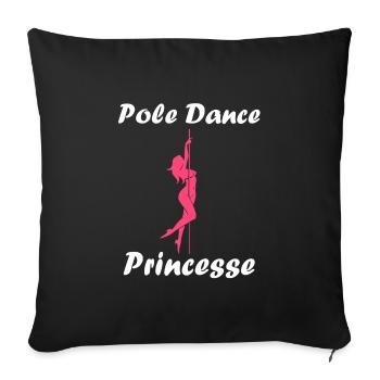 Women's pole dancing pole dancing - Sofa pillowcase 17,3'' x 17,3'' (45 x 45 cm) - black - Front
