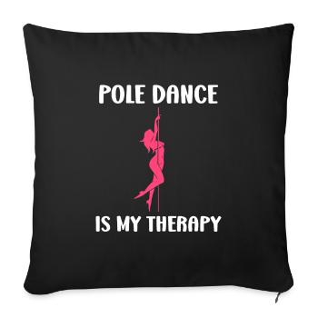 Women's pole dancing pole dancing - Sofa pillowcase 17,3'' x 17,3'' (45 x 45 cm) - black - Front