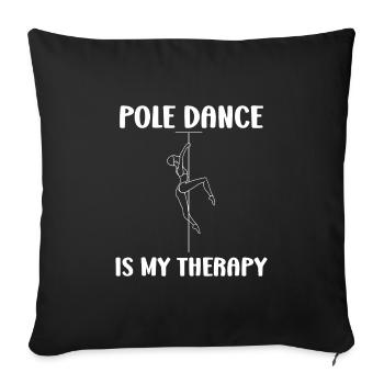 Women's pole dancing pole dancing - Sofa pillowcase 17,3'' x 17,3'' (45 x 45 cm) - black - Front