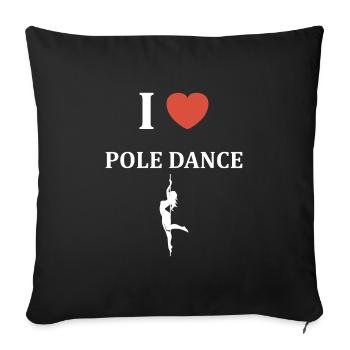 Women's pole dancing pole dancing - Sofa pillowcase 17,3'' x 17,3'' (45 x 45 cm) - black - Front