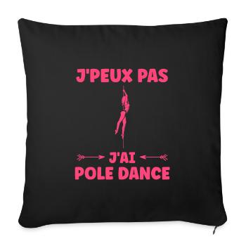 Women's pole dancing pole dancing - Sofa pillowcase 17,3'' x 17,3'' (45 x 45 cm) - black - Front