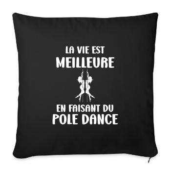 Women's pole dancing pole dancing - Sofa pillowcase 17,3'' x 17,3'' (45 x 45 cm) - black - Front