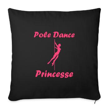 Women's pole dancing pole dancing - Sofa pillowcase 17,3'' x 17,3'' (45 x 45 cm) - black - Front
