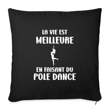 Women's pole dancing pole dancing - Sofa pillowcase 17,3'' x 17,3'' (45 x 45 cm) - black - Front
