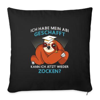 Abiturient Habe Mein Abitur Geschafft Lustiges - Sofakissenbezug 45 x 45 cm - Schwarz - Vorne