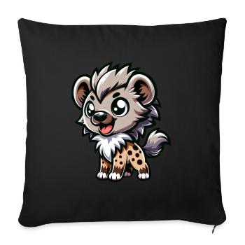 Cute Hyena Comic & Cartoon Design - Sofa pillowcase 17,3'' x 17,3'' (45 x 45 cm) - black - Front