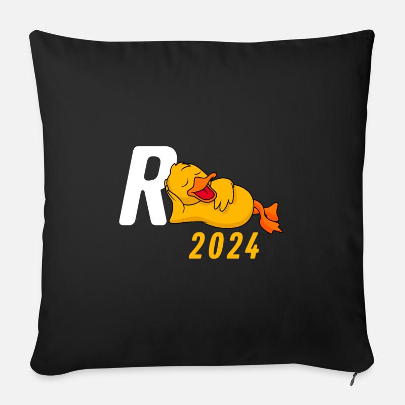 Rente 2024 R-Ente Pensionierung Ruhestand - Sofakissenbezug 45 x 45 cm - Schwarz