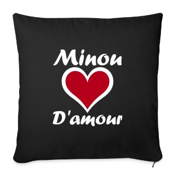 Minou - Housse de coussin décorative 45 x 45 cm - noir - Devant