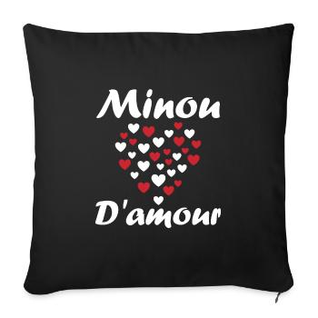 Minou - Housse de coussin décorative 45 x 45 cm - noir - Devant