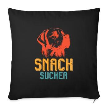 Labrador Fan SNACK SUCHER Lustiges Labrador - Sofakissenbezug 45 x 45 cm - Schwarz - Vorne