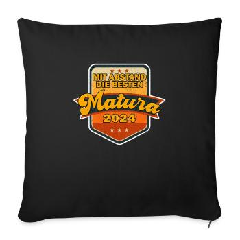 MATURA 2024 Mit Abstand die Besten Maturanten - Sofakissenbezug 45 x 45 cm - Schwarz - Vorne