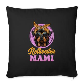 ROTTWEILER MAMI Rottie Besitzer Rottweiler Freund - Sofakissenbezug 45 x 45 cm - Schwarz - Vorne