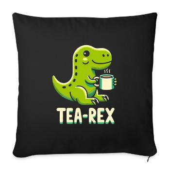 TEA-REX - Thé de dinosaure - Housse de coussin décorative 45 x 45 cm - noir - Devant