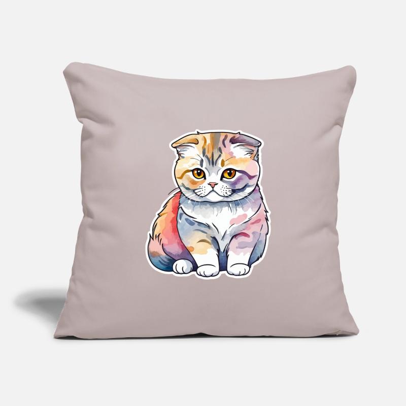 Scottish Fold Scottish Fold-Eared Cat Sofa pillowcase 17,3'' x 17,3'' (45 x 45 cm)