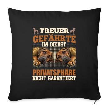 Rhodesian Ridgeback LOYAL COMPANION Ridgebacks - Sofakissenbezug 45 x 45 cm - Schwarz - Vorne