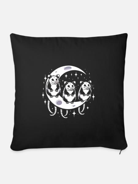 Memes Opossums Moon - Sofakissenbezug 45 x 45 cm - Schwarz