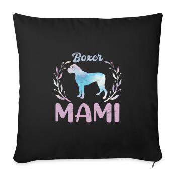 Deutscher Boxer Hundebesitzerin BOXER MAMI - Sofakissenbezug 45 x 45 cm - Schwarz - Vorne