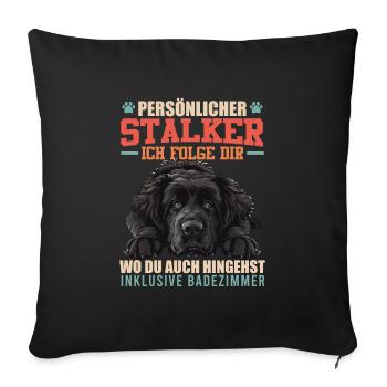 Neufundländer PERSÖNLICHER STALKER I FOLLOW YOU - Sofakissenbezug 45 x 45 cm - Schwarz - Vorne