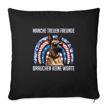 Malinois MANCHE TREUE FREUNDE BRAUCHEN KEINE WORTE - Sofakissenbezug 45 x 45 cm - Schwarz - Vorne