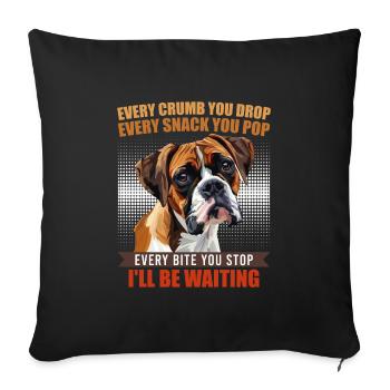 Boxer CHAQUE MIETTE QUE TU DÉPOSES, JE T’ATTENDRAI - Housse de coussin décorative 45 x 45 cm - noir - Devant