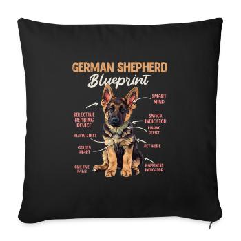 Berger allemand BLUEPRINT Berger allemand drôle - Housse de coussin décorative 45 x 45 cm - noir - Devant