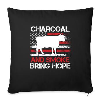 Grill Master CHARCOAL AND SMOKE BRING HOPE - Sofa pillowcase 17,3'' x 17,3'' (45 x 45 cm) - black - Front