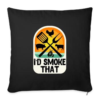 Amateur de viande en train de griller Je fumerais ce barbecue - Housse de coussin décorative 45 x 45 cm - noir - Devant