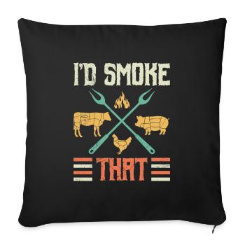 Amateurs de barbecue, je fumerais ce mangeur de viande - Housse de coussin décorative 45 x 45 cm - noir - Devant