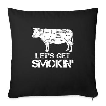 Grill Master LET’S SMOKE Amateurs de viande - Housse de coussin décorative 45 x 45 cm - noir - Devant