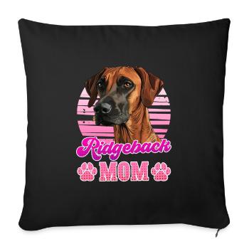 RIDGEBACK MAMA Rhodesian Ridgeback Hundemama - Sofakissenbezug 45 x 45 cm - Schwarz - Vorne