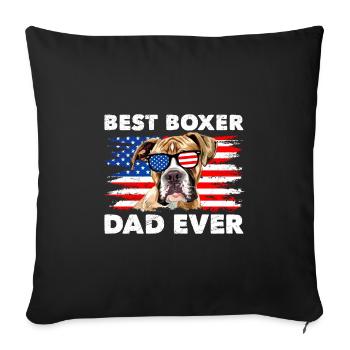 German Boxer BEST BOXER DAD EVER Boxer Dogs - Sofa pillowcase 17,3'' x 17,3'' (45 x 45 cm) - black - Front