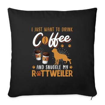Rotti Propriétaire ENVIE DE BOIRE DU CAFÉ AVEC - Housse de coussin décorative 45 x 45 cm - noir - Devant