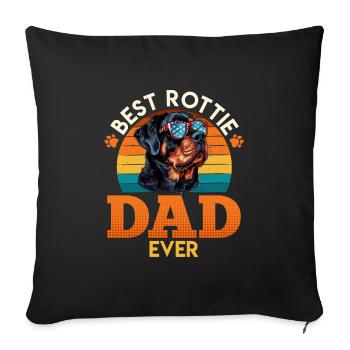 Rottweiler WORLD'S BEST ROTTIE DADDY Rottweiler - Sofa pillowcase 17,3'' x 17,3'' (45 x 45 cm) - black - Front