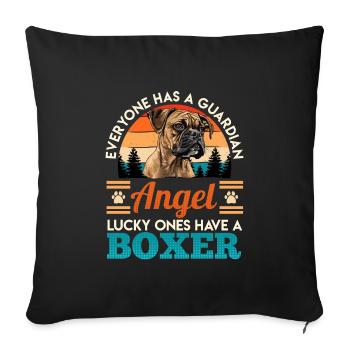 Boxeur allemand LES GENS CHANCEUX ONT UN BOXER - Housse de coussin décorative 45 x 45 cm - noir - Devant