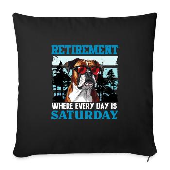 RETRAITE DU CHIEN BOXER QUAND TOUS LES JOURS SONT LE SAMEDI - Housse de coussin décorative 45 x 45 cm - noir - Devant