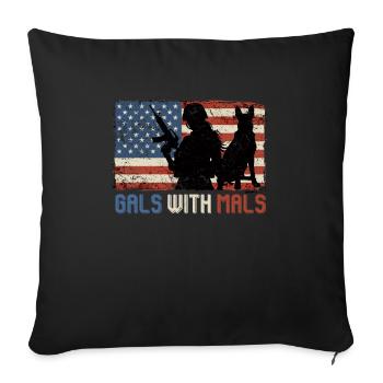 Malinois Frauen GALS WITH MALS Belgischer - Sofakissenbezug 45 x 45 cm - Schwarz - Vorne