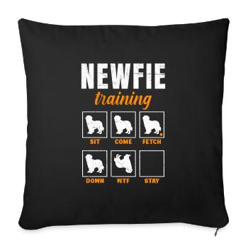 NEWFIE TRAINING Propriétaires de chiens Terre-Neuve - Housse de coussin décorative 45 x 45 cm - noir - Devant