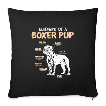 Boxeur allemand ANATOMIE D’UN BOXEUR Drôle - Housse de coussin décorative 45 x 45 cm - noir - Devant