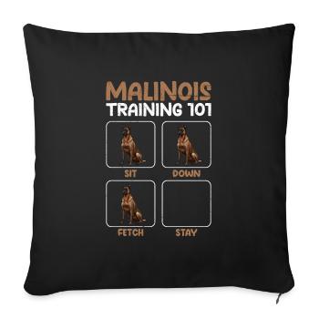 MALINOIS TRAINING 101 Berger Belge - Housse de coussin décorative 45 x 45 cm - noir - Devant