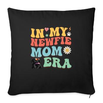 Terre-Neuve Dogs ENFIN UNE NEWFIE MAMA - Housse de coussin décorative 45 x 45 cm - noir - Devant