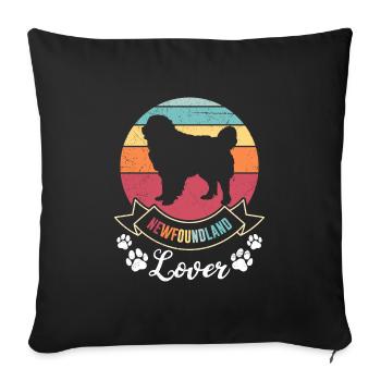 Propriétaire de chien Newfie NEWFOUNDLAND LOVER - Housse de coussin décorative 45 x 45 cm - noir - Devant