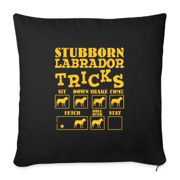 Labrador Propriétaire TRICKS LABRADOR TÊTU Drôle - Housse de coussin décorative 45 x 45 cm - noir - Devant