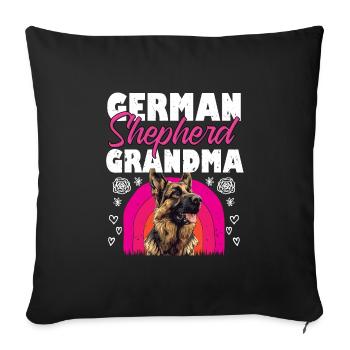 BERGER ALLEMAND GRAND-MÈRE Deutscher Schäferhund - Housse de coussin décorative 45 x 45 cm - noir - Devant