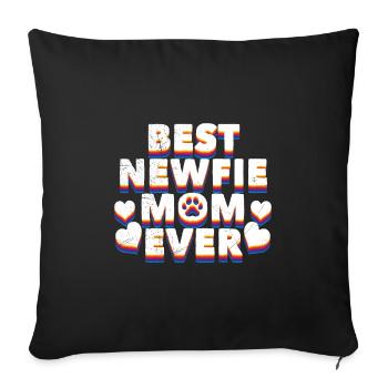 Terre-Neuve MEILLEURE MAMAN NEWFIE DE TOUS LES TEMPS Terre-Neuve - Housse de coussin décorative 45 x 45 cm - noir - Devant