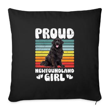 Terre-Neuve FIÈRE FILLE NEWFIE TERRE-NEUVE - Housse de coussin décorative 45 x 45 cm - noir - Devant