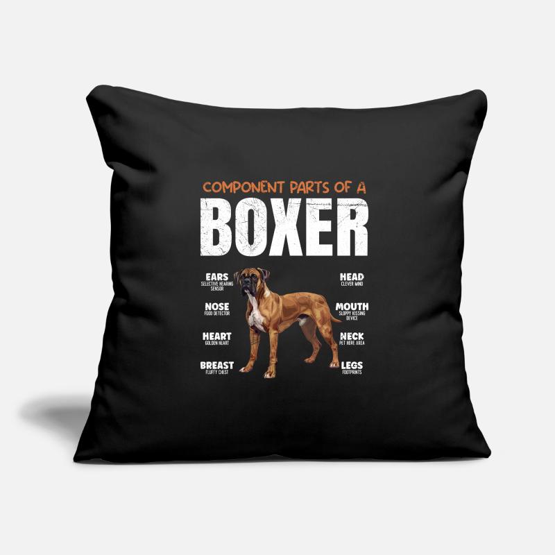 Deutscher Boxer KOMPONENTEN EINES BOXERS Lustiges Sofakissenbezug 45 x 45 cm