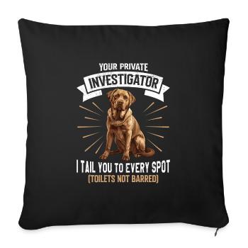 Labrador Lover INVESTIGATOR Funny - Sofa pillowcase 17,3'' x 17,3'' (45 x 45 cm) - black - Front