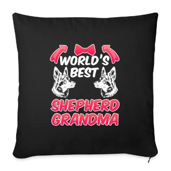 German Shepherd WORLD'S BEST SHEPHERD - Sofa pillowcase 17,3'' x 17,3'' (45 x 45 cm) - black - Front